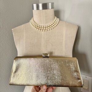Vintage PB USA Gold Clutch 11”x4”x1.5”